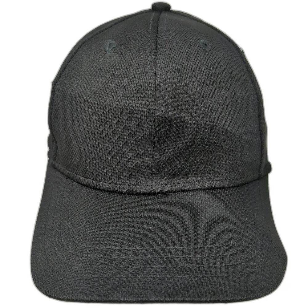 Athletic Works Baseball Cap Black One Size Fitted Stretch Mesh Plain Solid Hat